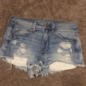High waisted jean shorts